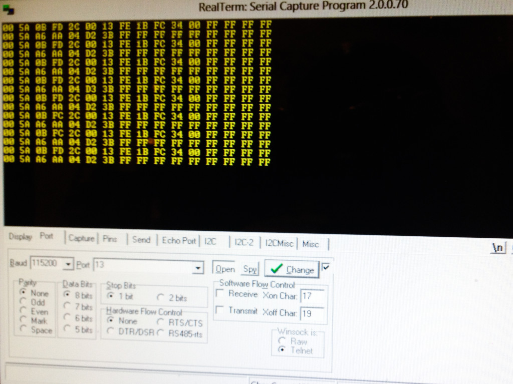 Decoding serial data from remote control