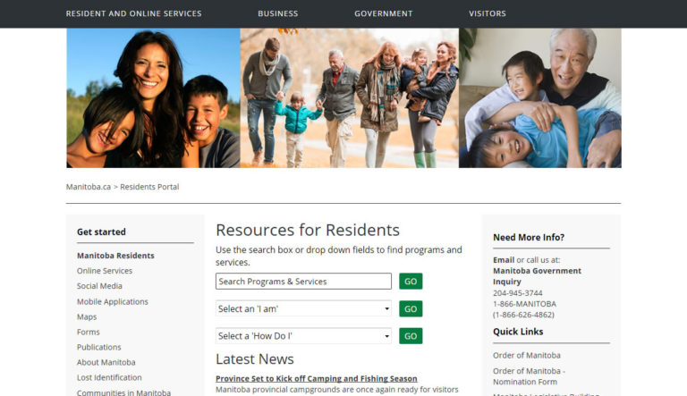 Government of Manitoba Residence Portal