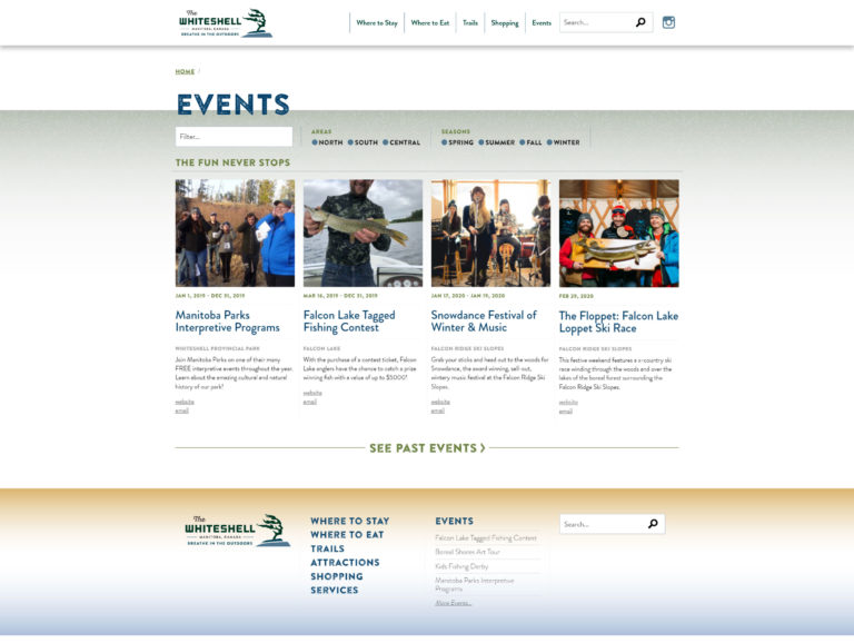 Explore the Whiteshell website events